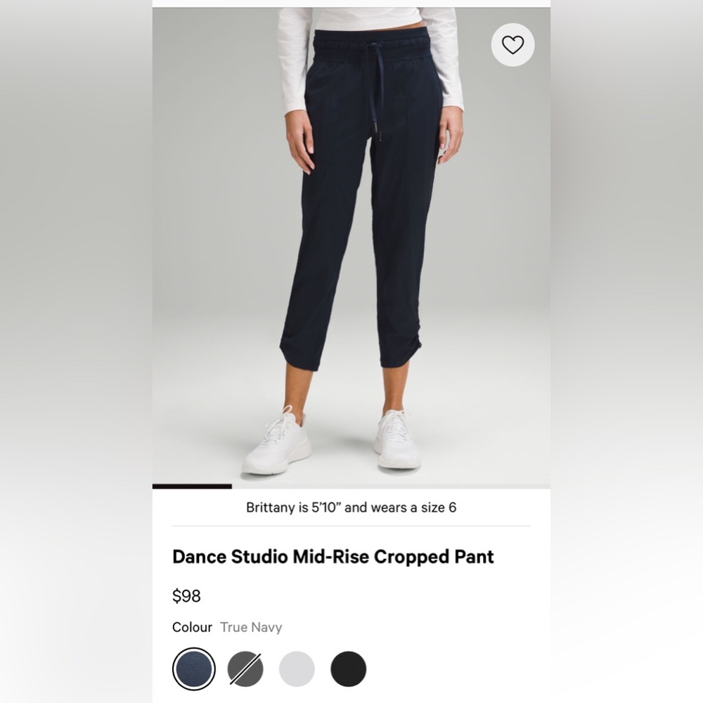 Lululemon Dance Studio Navy Ankle Active Pants 6